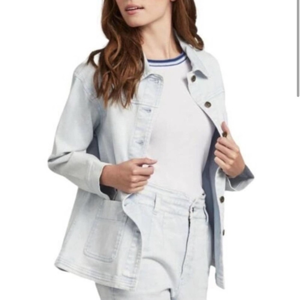 Faherty Sunwashed Chore Jacket Button Down Light … - image 1